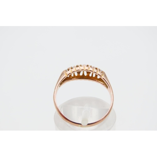 1225 - Five Stone Moon Stone 9 Carat Rose Gold Ladies Ring Size P