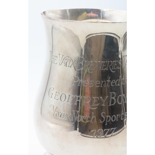 1240 - Silver Tankard Vaux Breweries Tankard Presented to Geoffrey Boycott Cricketer by Vaux North Sportsma... 