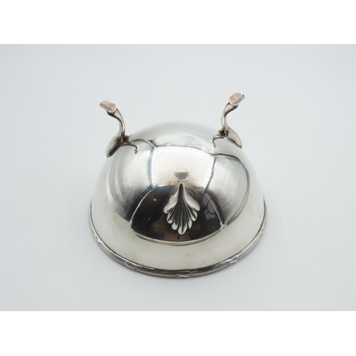 1244 - Silver Sugar Bowl Restrained Circular Form Shaped Supports 10cm Diameter x 7cm High