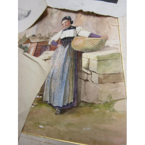 125 - Collection of Various Antique Watercolours and Drawings Quantity as Photographed