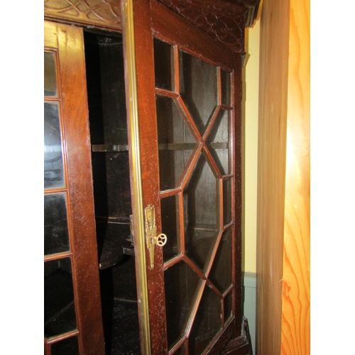 126 - Georgian Astral Glazed Twin Door Corner Cabinet Approximately 6ft 7 Inches High x 40 Inches Wide