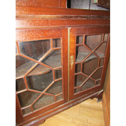 126 - Georgian Astral Glazed Twin Door Corner Cabinet Approximately 6ft 7 Inches High x 40 Inches Wide