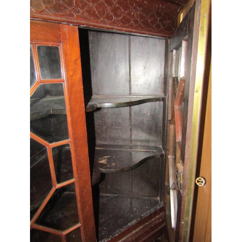 126 - Georgian Astral Glazed Twin Door Corner Cabinet Approximately 6ft 7 Inches High x 40 Inches Wide