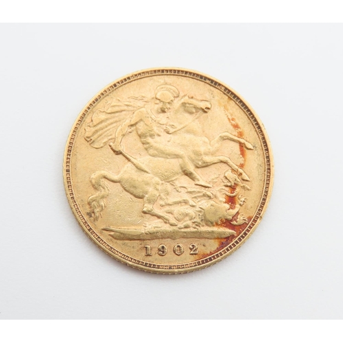 1262 - Gold Half Sovereign Dated 1902