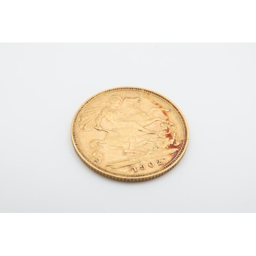 1262 - Gold Half Sovereign Dated 1902