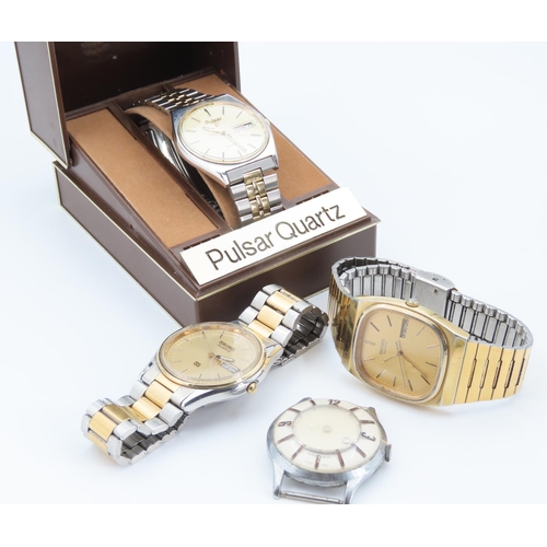 1273 - Two Seiko Gents Watches, Gold Filled Pulsar Quartz Watch Contained within Original Box and Vintage W... 