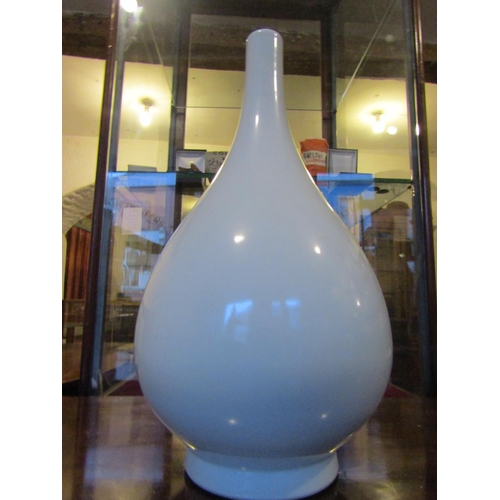 128 - Fine Porcelain Slender Neck Bulbous Form Vase Approximately 18 Inches High