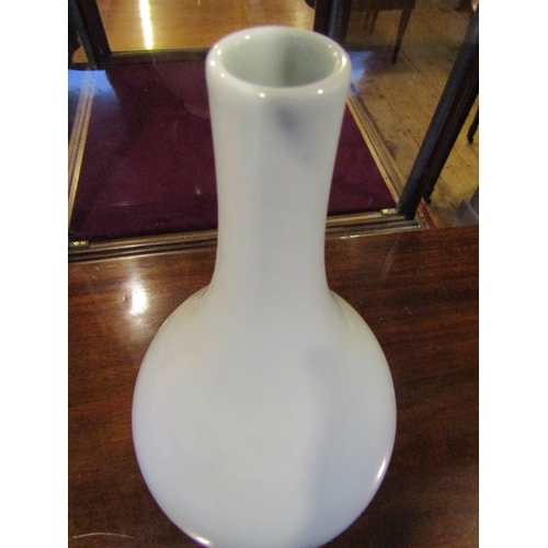 128 - Fine Porcelain Slender Neck Bulbous Form Vase Approximately 18 Inches High