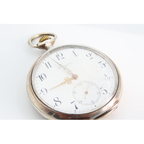 1296 - Longines Silver Cased Pocket Watch Movement and Case Signed Paris Gran Prix Winner 1889 Finely Detai... 