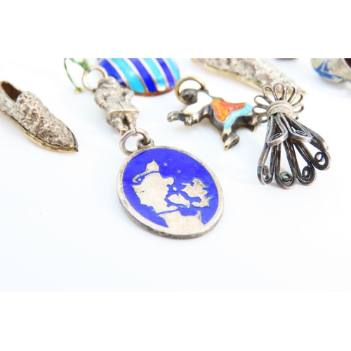 1298 - Ten Silver Bracelet Charms