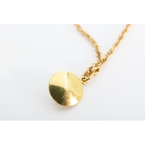 1299 - 9 Carat Yellow Gold Pendant Necklace Pearl Decorated Pendant 1cm Diameter 9 Carat Yellow Gold Chain ... 