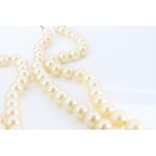 1301 - Twin Strand Ladies Pearl Necklace with Silver Clasp