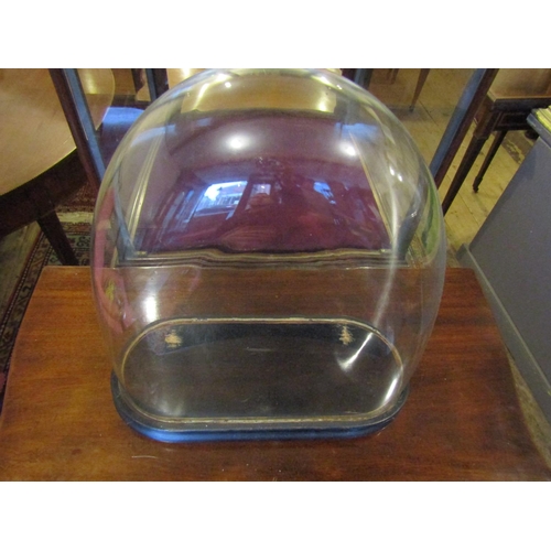 132 - Victorian Crystal Dome Arch Form Original Base Present Approximately 14 Inches Wide at Base