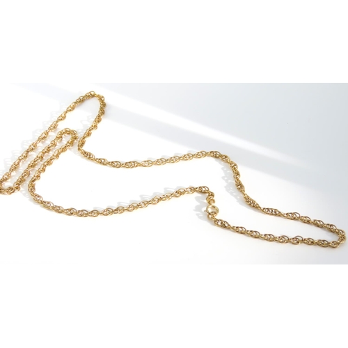 1327 - 9 Carat Yellow Gold Ladies Necklace Interlinking Form 56cm Long