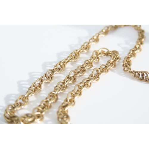 1327 - 9 Carat Yellow Gold Ladies Necklace Interlinking Form 56cm Long