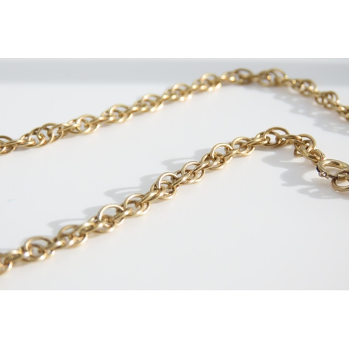 1327 - 9 Carat Yellow Gold Ladies Necklace Interlinking Form 56cm Long