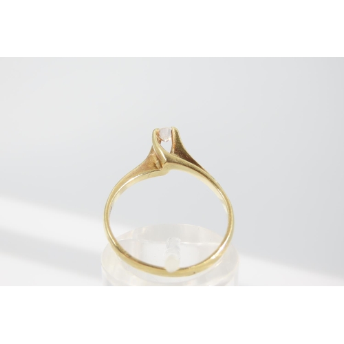 1331 - Diamond Solitaire Ring Mounted on 18 Carat Yellow Gold Band Ring Size M and A Half