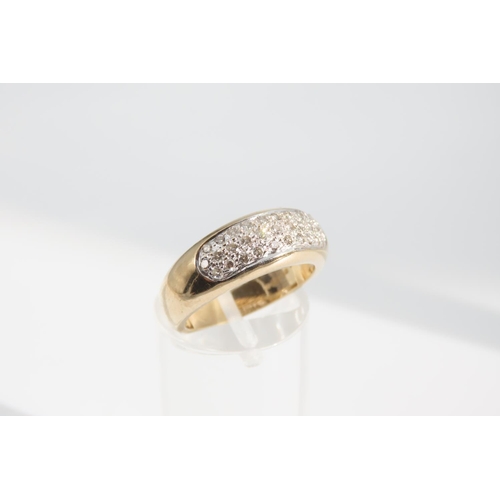 1332 - Diamond Set 9 Carat Yellow Gold Band Ring Size N 0.5 Carat of Diamonds Approximately