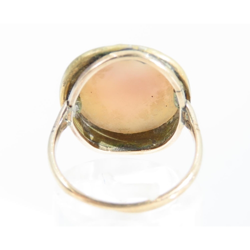 1343 - 9 Carat Yellow Gold Set Cameo Ring Size N