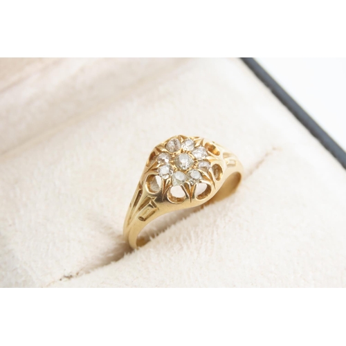 1345 - 18 Carat Yellow Gold Diamond Ring Size Q and A Half Attractively Detailed