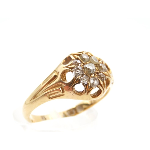 1345 - 18 Carat Yellow Gold Diamond Ring Size Q and A Half Attractively Detailed