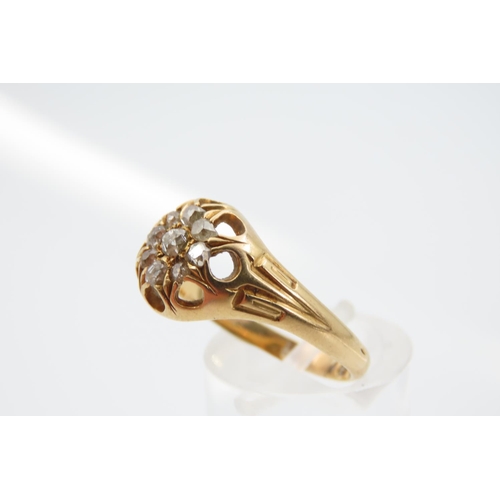 1345 - 18 Carat Yellow Gold Diamond Ring Size Q and A Half Attractively Detailed