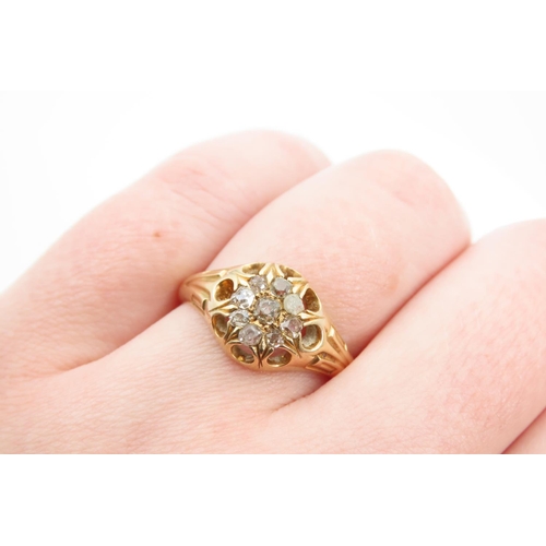 1345 - 18 Carat Yellow Gold Diamond Ring Size Q and A Half Attractively Detailed