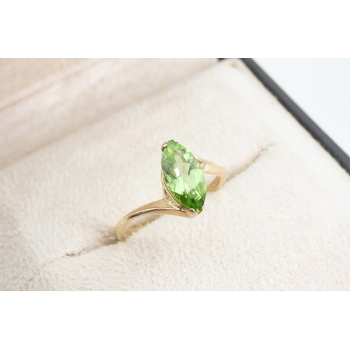 1359 - Peridot Ladies Ring Mounted on 9 Carat Yellow Gold Band Ring Size O and A Half