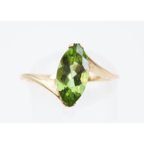 1359 - Peridot Ladies Ring Mounted on 9 Carat Yellow Gold Band Ring Size O and A Half