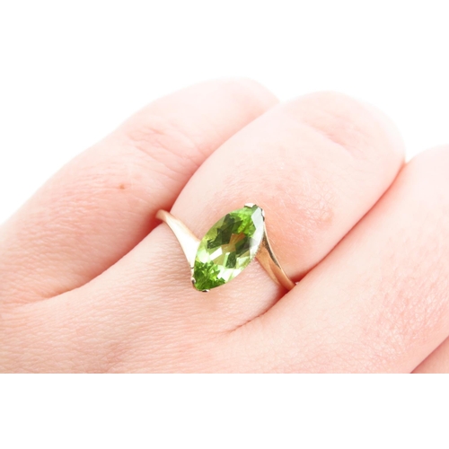 1359 - Peridot Ladies Ring Mounted on 9 Carat Yellow Gold Band Ring Size O and A Half