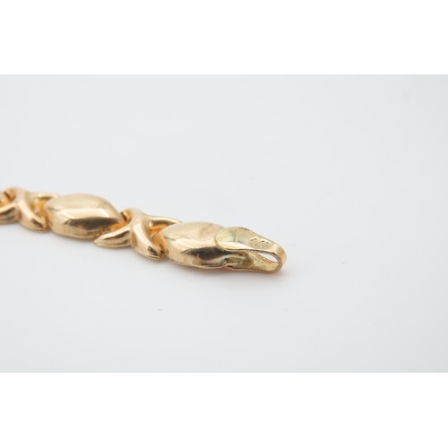 1365 - 9 Carat Yellow Gold Ladies Bracelet 19cm Long Articulated Form