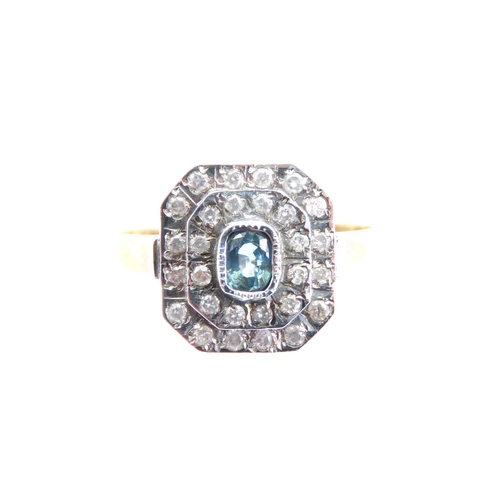 1366 - Sapphire and Diamond Ladies Ring Mounted on 9 Carat Gold Ring Size P