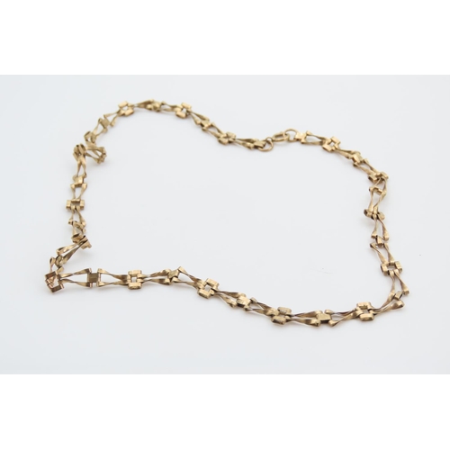 1374 - 9 Carat Yellow Gold Link Necklace 38cm Long