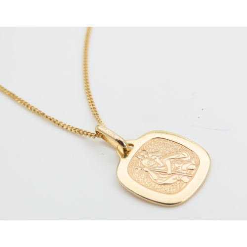 1377 - 9 Carat Yellow Gold Pendant Mounted on 9 Carat Yellow Gold Chain Pendant 1.5cm High Necklace Chain 4... 