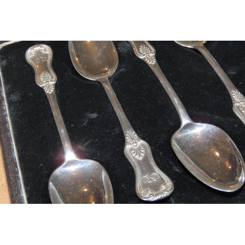 1419 - Set of Six Silver Spoons Each 14cm Long Contained within Original Presentation Case