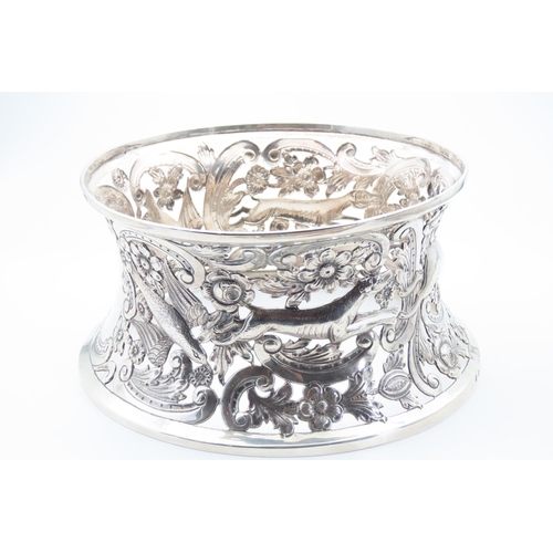 1426 - Silver Dish Ring Various Irish Motifs Including Wolf Hound and Stag etc Rocco Form 20cm Diameter x 1... 