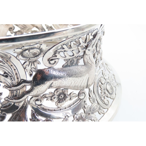 1426 - Silver Dish Ring Various Irish Motifs Including Wolf Hound and Stag etc Rocco Form 20cm Diameter x 1... 