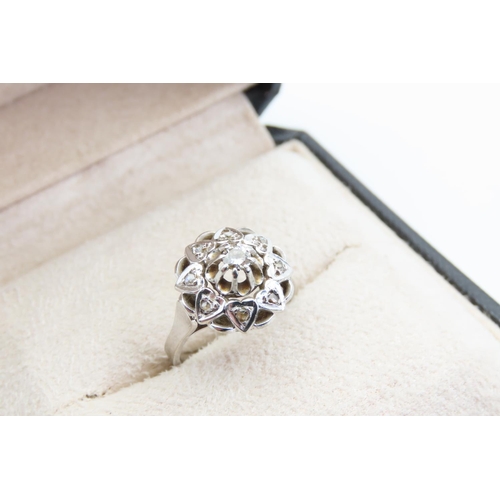 1441 - Diamond Cluster Ring Mounted on 18 Carat Gold Band