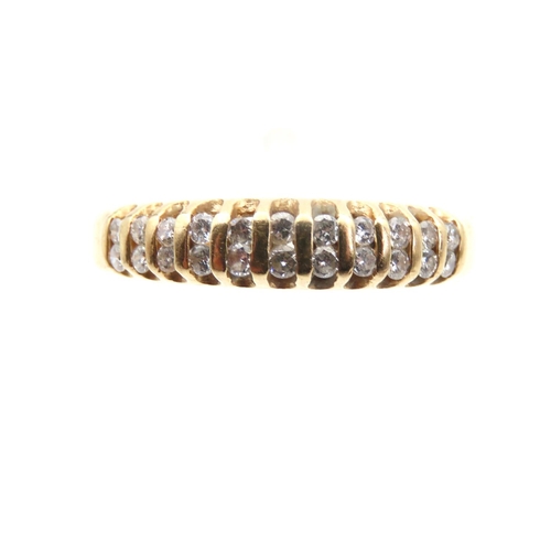 1445 - Diamond Band Ring Mounted on 18 Carat Yellow Gold Ring Size I and a Half