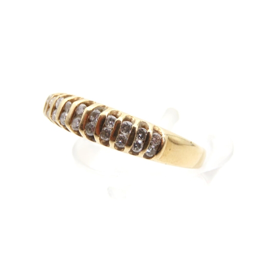 1445 - Diamond Band Ring Mounted on 18 Carat Yellow Gold Ring Size I and a Half