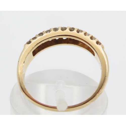 1445 - Diamond Band Ring Mounted on 18 Carat Yellow Gold Ring Size I and a Half