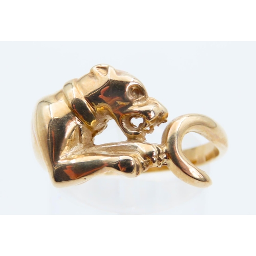 1456 - Canine Motif 18 Carat Yellow Gold Ring