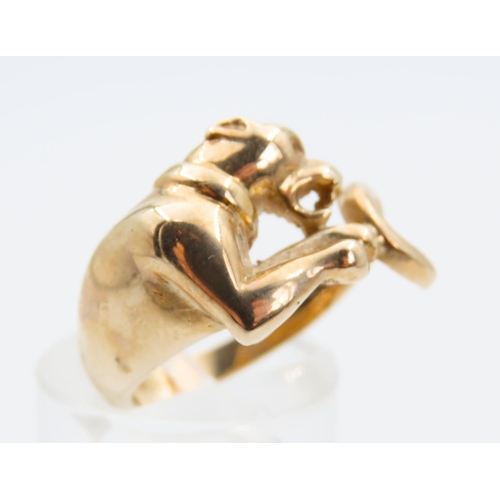 1456 - Canine Motif 18 Carat Yellow Gold Ring