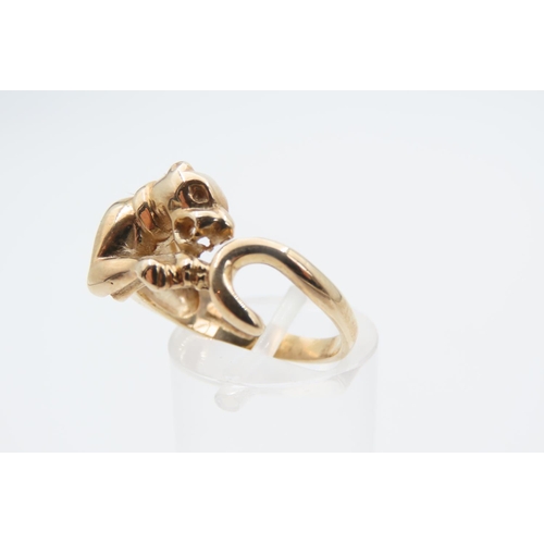 1456 - Canine Motif 18 Carat Yellow Gold Ring