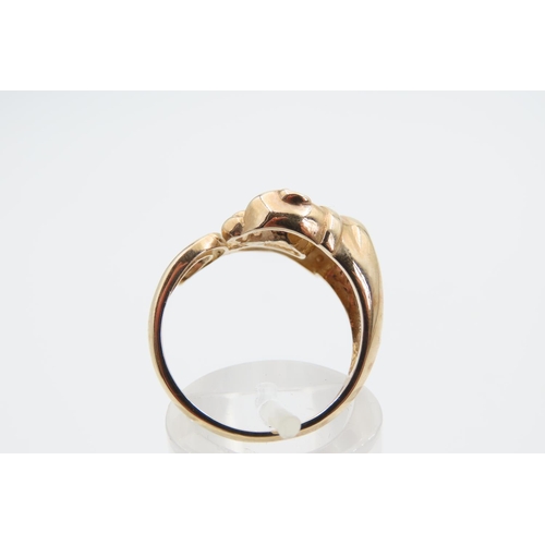 1456 - Canine Motif 18 Carat Yellow Gold Ring