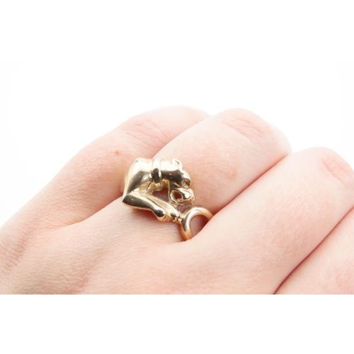 1456 - Canine Motif 18 Carat Yellow Gold Ring