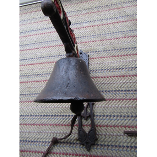 146 - Cast Iron Motor Car Motif Wall Mounted House Bell Approximately 14 Inches High Approximately