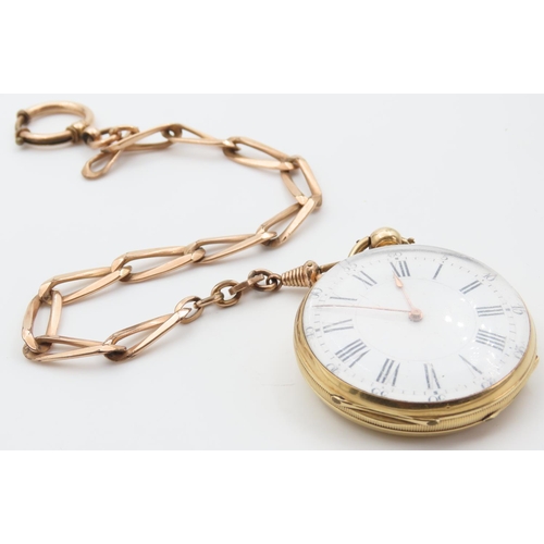 1460 - Gold Filled Pocket Watch with Filled Gold Linked watch Chain