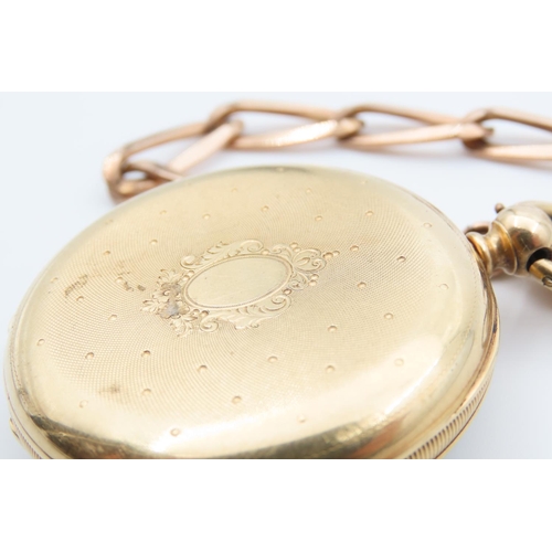 1460 - Gold Filled Pocket Watch with Filled Gold Linked watch Chain