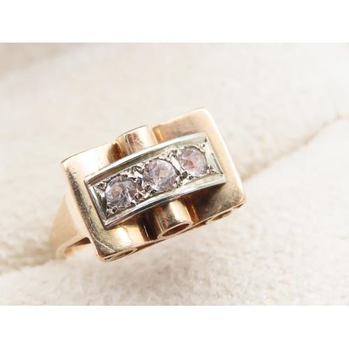 1469 - Three Stone 18 Carat Gold Diamond Ring